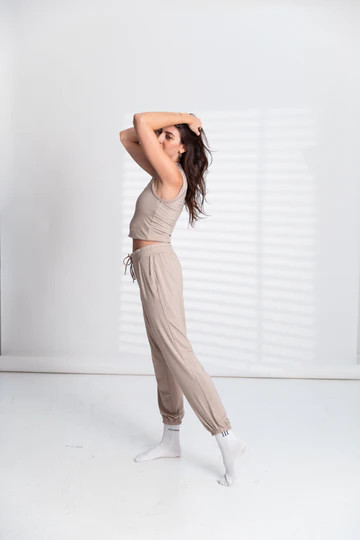 Mock Neck Tank in Latte | waverles