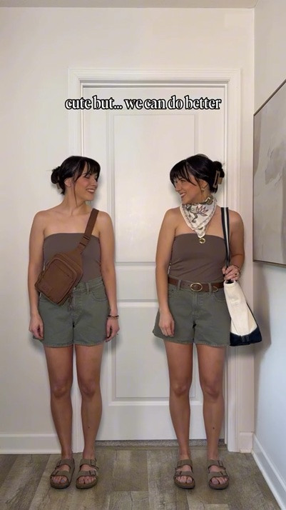 A super easy restyle that makes such a difference! Totes on sale!! Wearing s top, 27 shorts, Birkenstocks tts 

Summer outfits | boho outfits | scarf styling | 2026 trends

#LTKPetite #LTKSeasonal #LTKSaleAlert