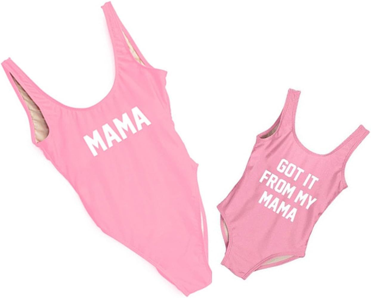 Mother Girl Swimwear Mommy and Me Matching One Piece Beach Wear Family Letters Print Sporty Monok... | Amazon (US)