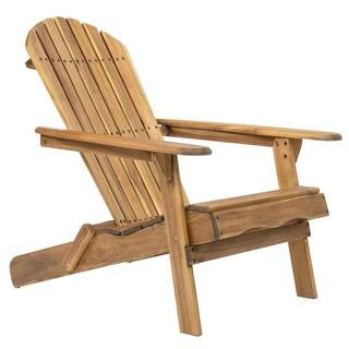 1-Person Natural Acacia Wood Adirondack Chair 25089UNx2 - The Home Depot | The Home Depot