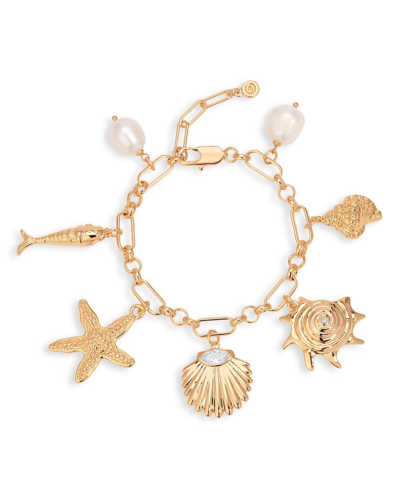 Ettika Radiant Cubic Zirconia & Cultured Freshwater Pearl Shell Charm Bracelet | Bloomingdale's (US)