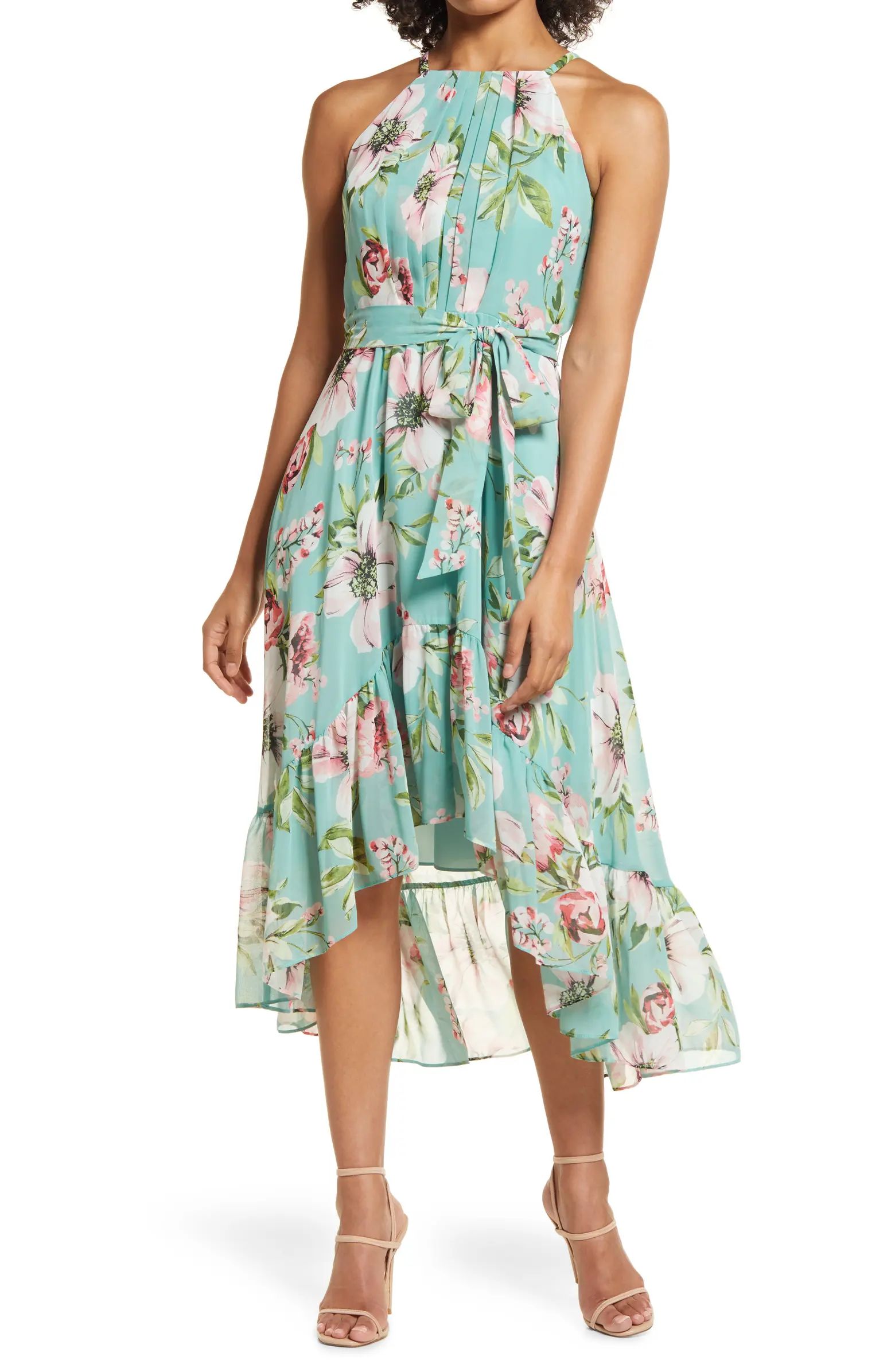 Floral Chiffon Halter Dress | Nordstrom