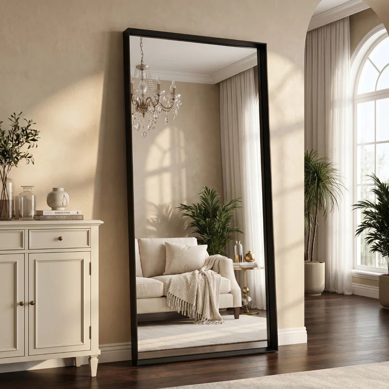 Easy4Home 21"x64" Rectangle Full Length Dressing Mirror Floor Standing Mirror Wall Mounted with D... | Walmart (US)