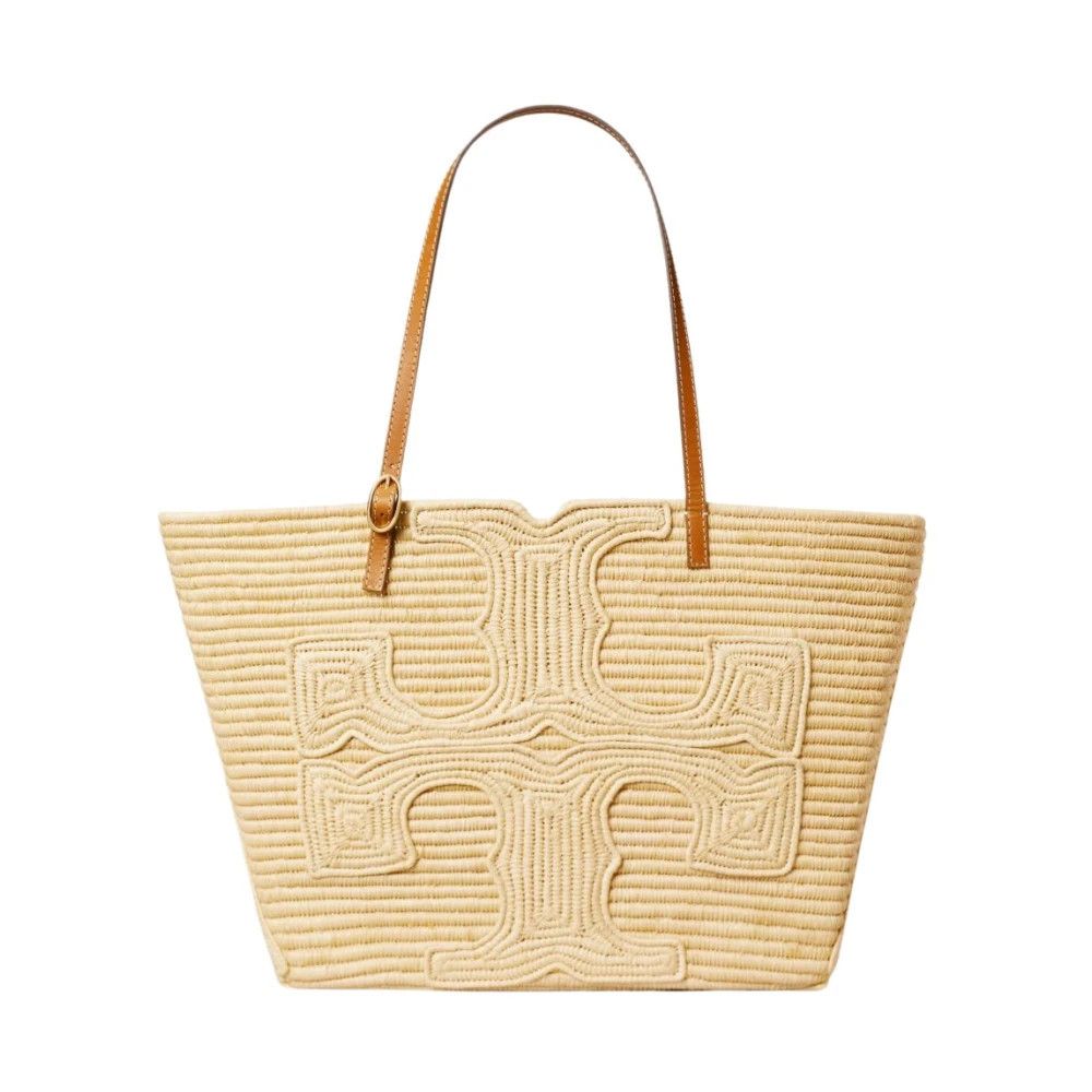 Tory Burch - Große Ella Tote Bag aus strukturiertem Stroh - - Bags - Damen - Beige - ONE SIZE | Miinto DE