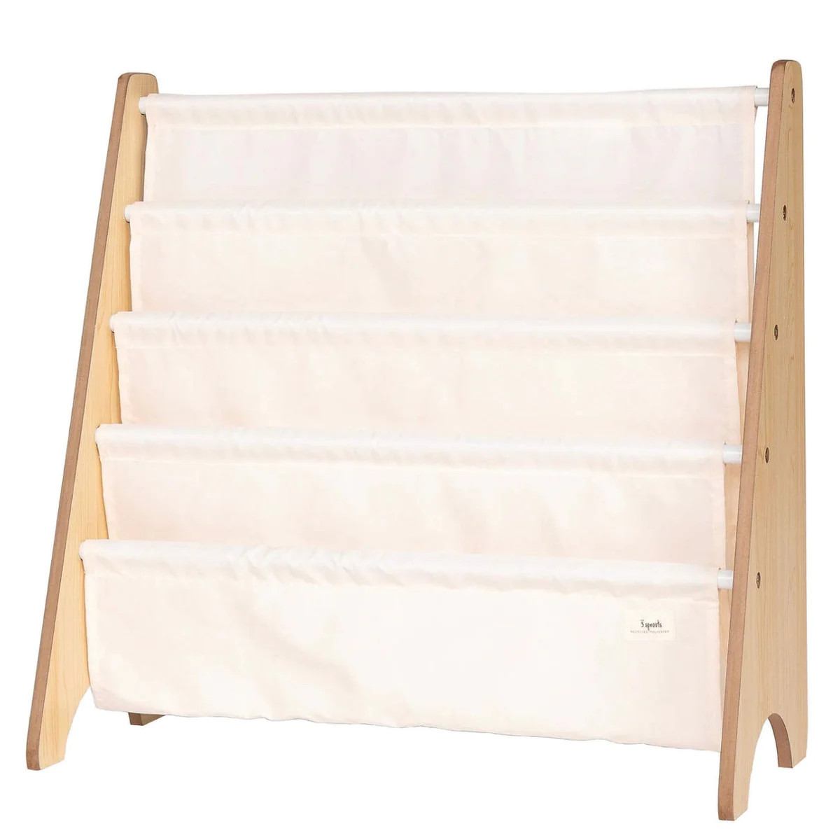 Recycled Fabric Kids Book Rack (Cream) | LIV & Company