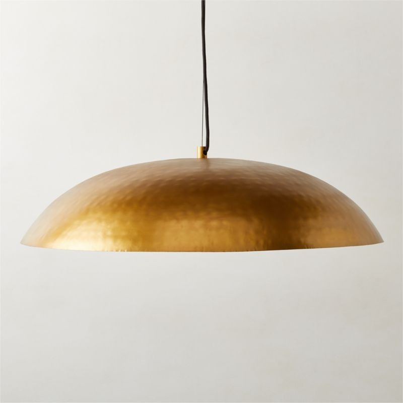 Shallow Modern Hammered Brass Pendant Light + Reviews | CB2 | CB2