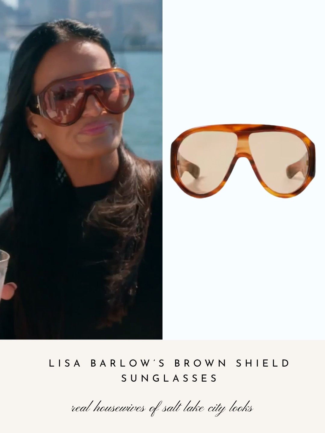 Lisa Barlow’s Brown Shield Sunglasses