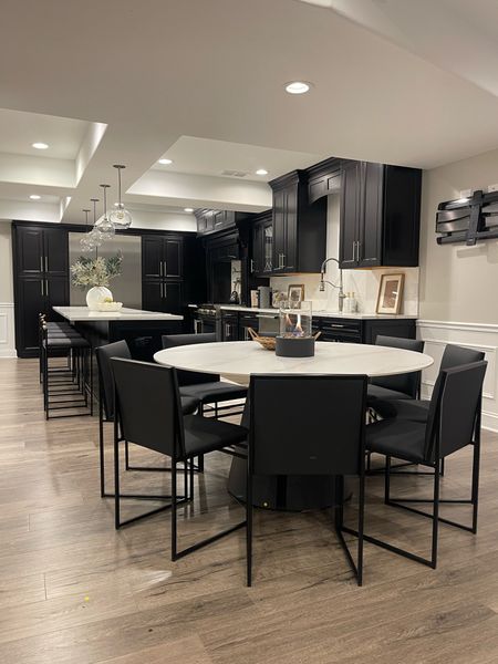 NEW dining table and chairs in our Basement! I love how cohesive it all looks!

Chairs are same brand as my counter stools and such good quality! You can use my code VESNA44 for a discount! 

#modernhome #modernfurniture #diningroom #diningtable #diningchair #amazonhome #wayfairfinds #amazon 

#LTKsalealert #LTKhome #LTKSeasonal