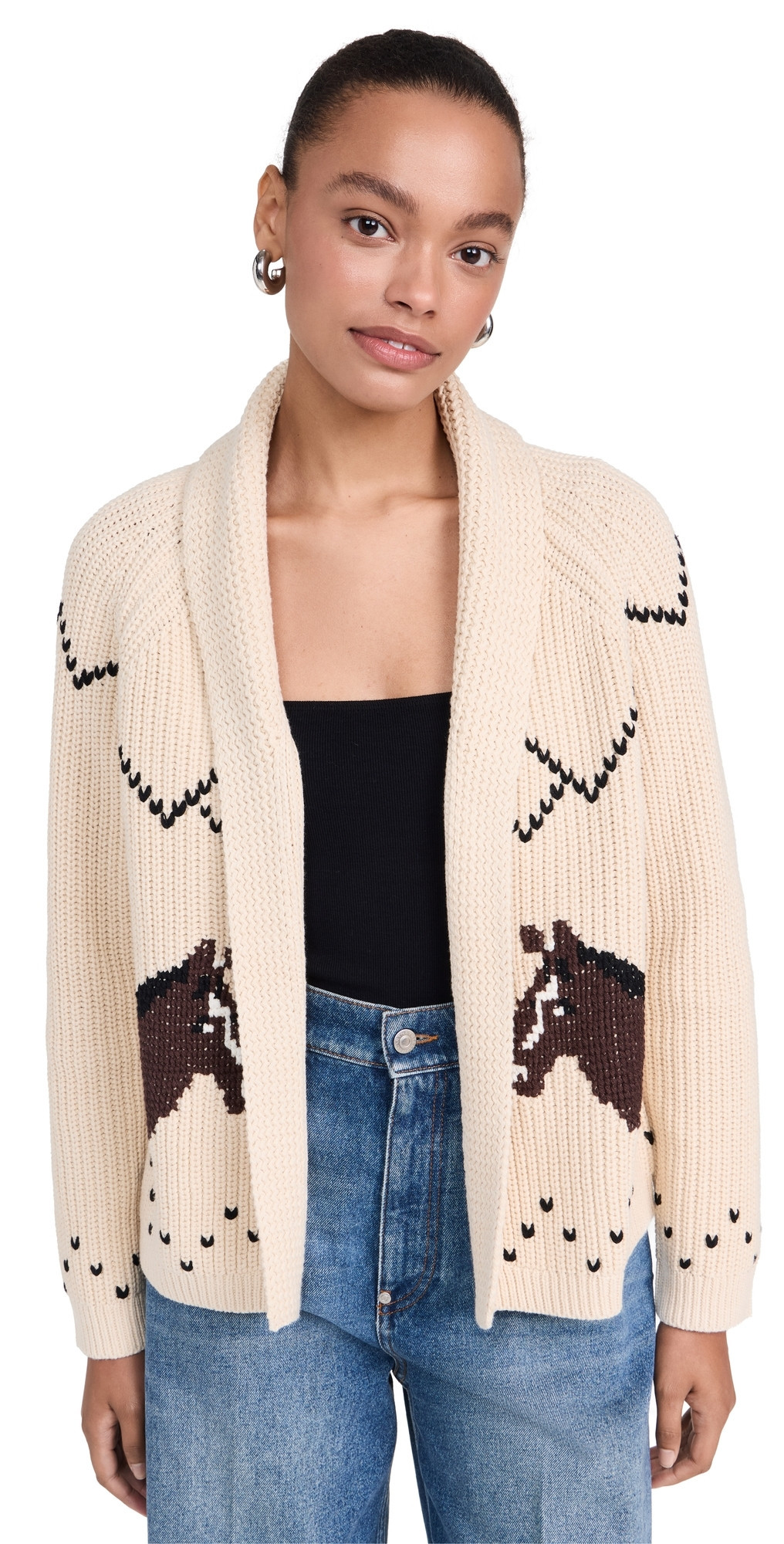 THE GREAT. The Horse Lodge Cardigan Cream 1 | Shopbop