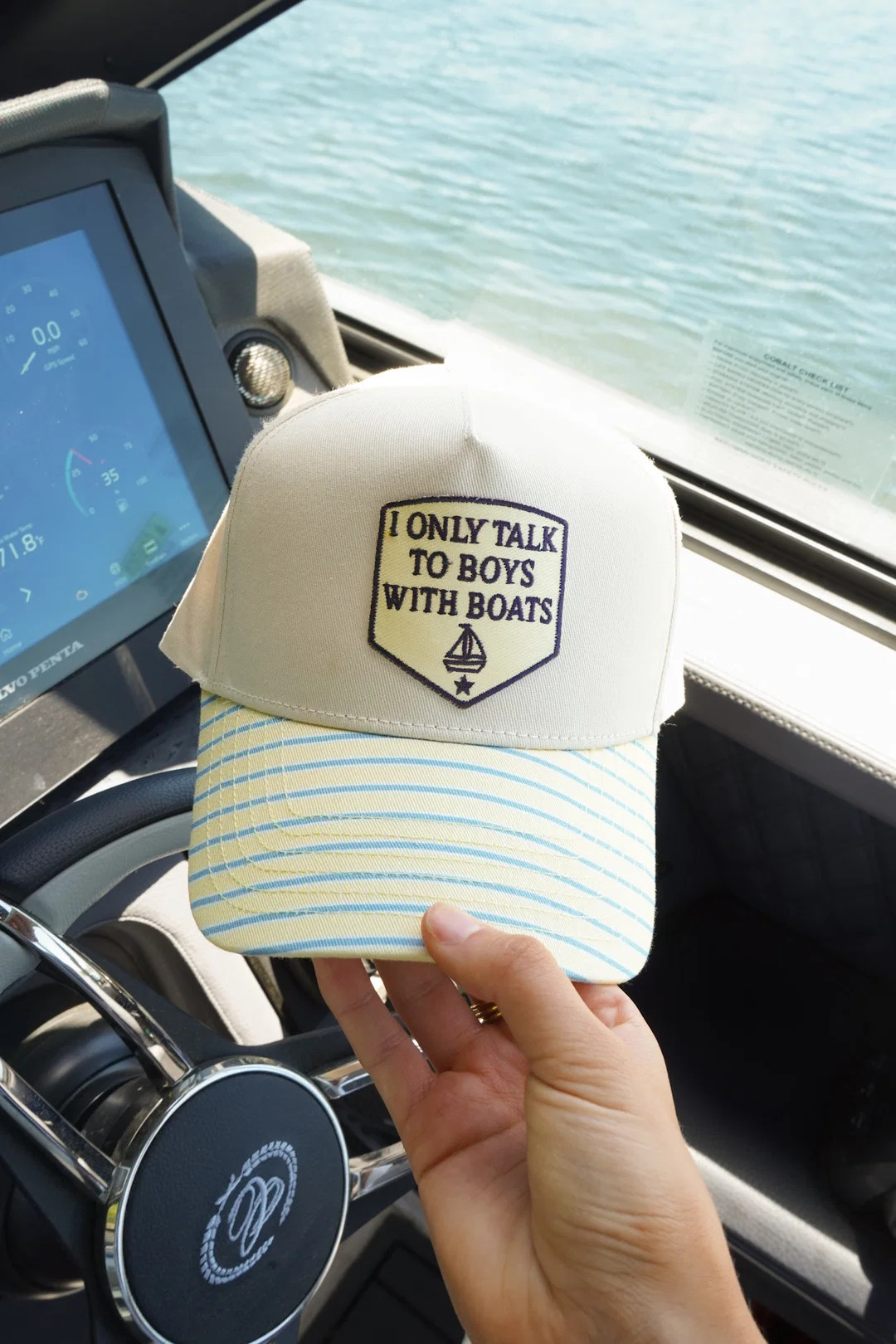 I Only Talk To Boys With Boats Hat | KenzKustomz
