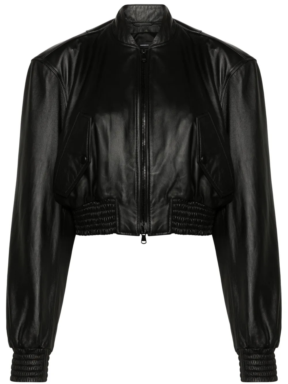 cropped leather bomber jacket | Farfetch Global