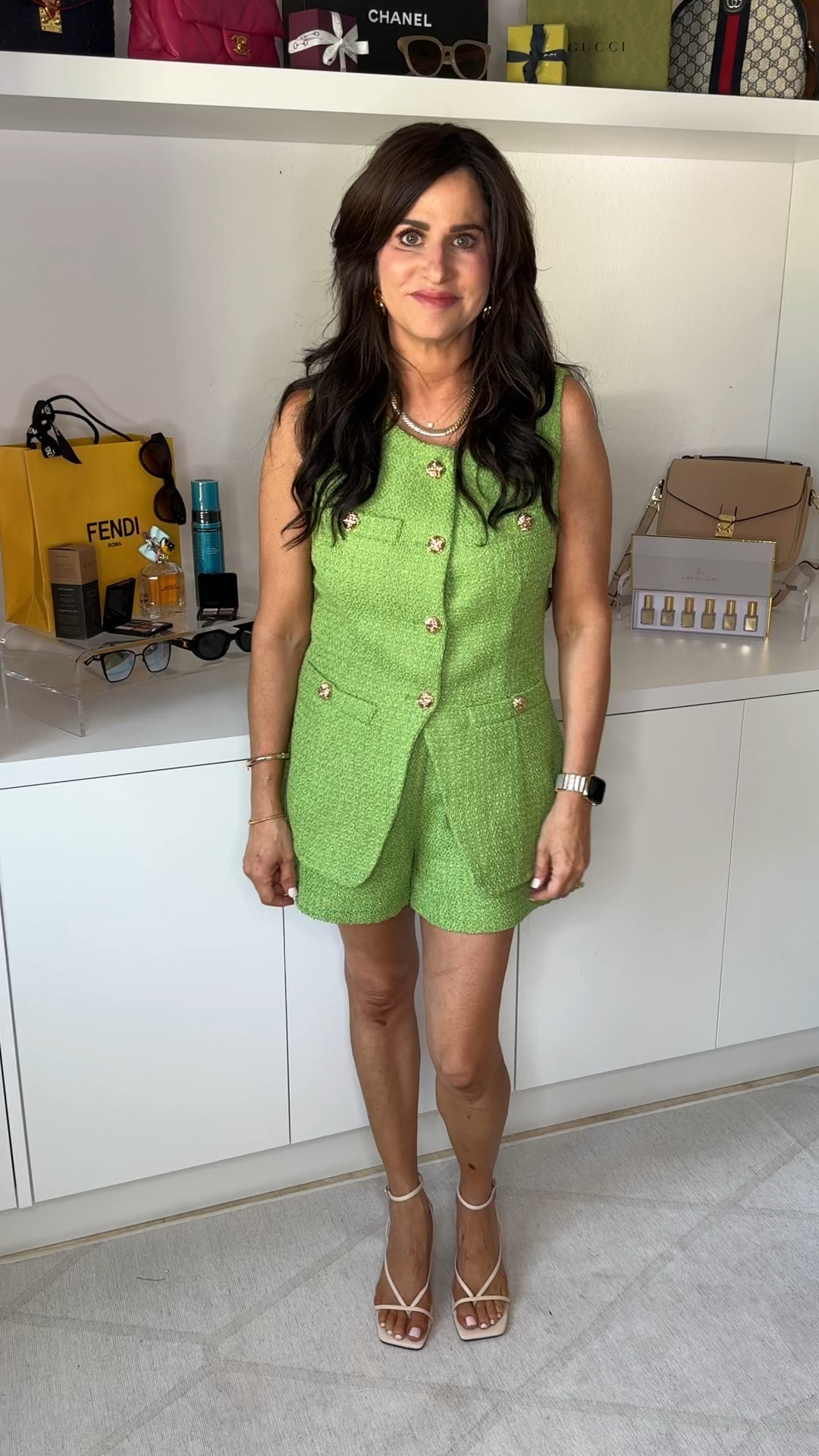 Tweed outfit sold separately. Shorts size small, vest size medium. The buttons really give it a Chanel vibe. 

#LTKStyleTip #LTKVideo #LTKOver40