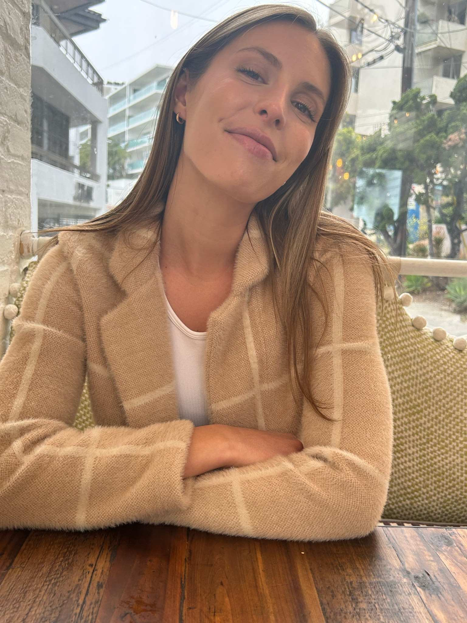 Z supply plaid blazer fuzzy