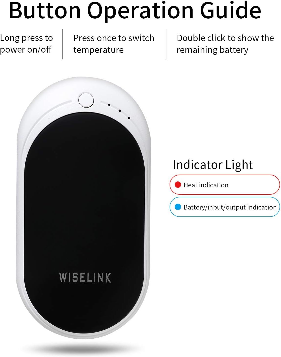 Wiselink Rechargeable Hand Warmer, 5200mAh Electric Hand Warmers Reusable, Portable USB Power Ban... | Amazon (US)