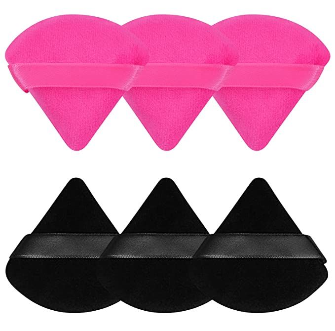 Powder Puff Face Soft Triangle Makeup Puff for Loose Powder Body Powder, Velour Cosmetic Makeup S... | Amazon (US)