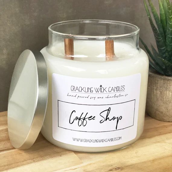 COFFEE SHOP Wood Wick Candle Crackling Wick Candles Soy Wax | Etsy | Etsy (US)