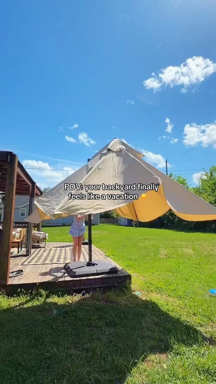 
☀️🏡 Transform Your Patio Life! 🌿🔥

Say goodbye to scorching sun-soaked patios and endless chair rearranging. If your outdoor space is too hot to handle, here's your ultimate rescue! This fantastic patio umbrella rotates seamlessly, offering shade like never before, and covers an impressively large area. It's more than just an umbrella; it's a lifestyle change! 😎🌳 Your patio will become your sanctuary again, perfect for sipping ice-cold lemonade or hosting fabulous BBQs with friends and family. 🍹🍔✨

I never realized how this one amazing addition could make my outdoor space so enjoyable and practical once again. Whether you're a shade-seeker or a sun dodger, this is your absolute must-have this summer! Upgrade your patio experience and rediscover the joy of outdoor living. 🙌🌞

Swipe to see how it transforms my backyard into a blissful retreat! Ready to enhance your home space? Your perfect summer starts here! 💬👇

#PatioPerfection #ShadyUpgrade #SummerVibes #PatioGoals #HomeSweetHome #BackyardBliss #SunSmartLiving #MomLifeSimplified #SunnyDaysAhead #OutdoorOasis #HomeImprovement #ShadeSolution #UltimatePatioHack #LifestyleUpgrade 🌸✨

#LTKSeasonal #LTKHome #LTKMothersDay