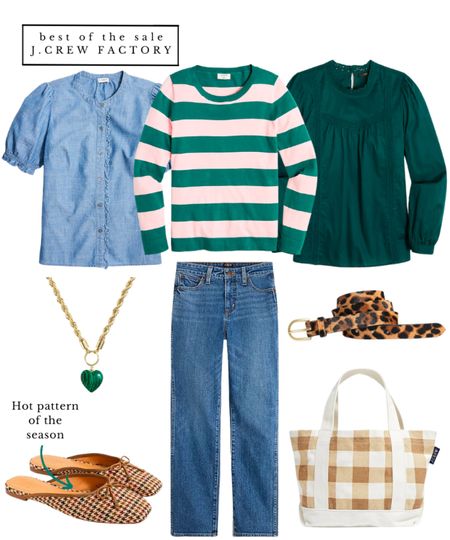 50% off everything JCrew Factory fall sale / Fall outfits inspiration! Be ready for fall in this rugby sweater, emerald green too with lace detail, leopard belt, and trendy herringbone ballerina flats. #falloutfit #fallfashion #fallsale #jcrewfactory

#LTKstyletip #LTKSeasonal #LTKsalealert