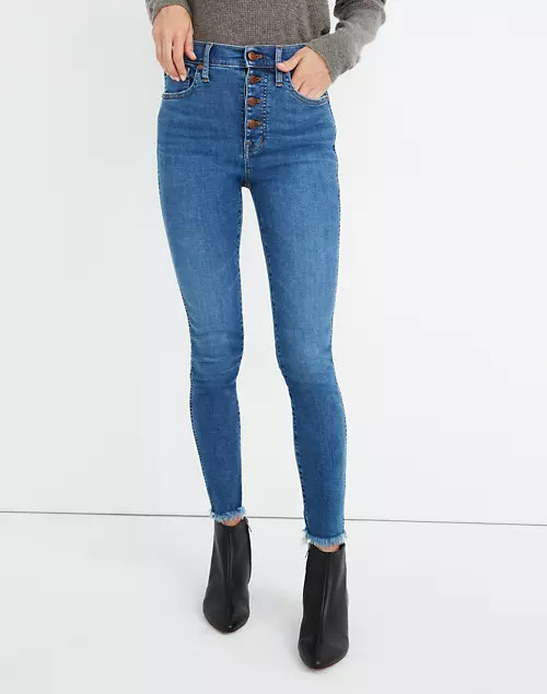 Petite 10" High-Rise Skinny Jeans in Mackey Wash: Button-Front Edition | Madewell