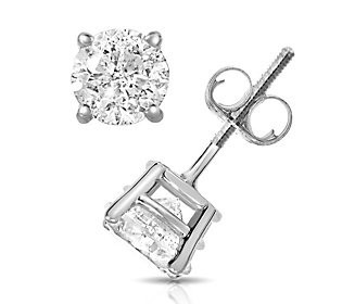 Affinity 1.00 cttw Diamond Stud Earrings, 14K G old | QVC