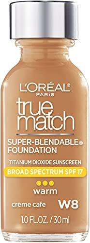 L’Oréal Paris Makeup True Match Super-Blendable Liquid Foundation, Crème Café W8, 1 Fl Oz,1 Count | Amazon (US)