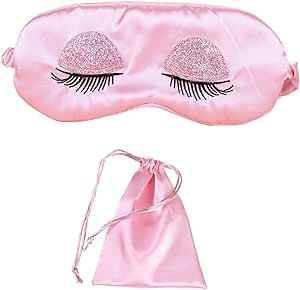 EleCharm Sweet Girl's Satin Eye Mask Long Eyelash Embroidered Eye Cover Sleeping Eyeshade with Po... | Amazon (US)
