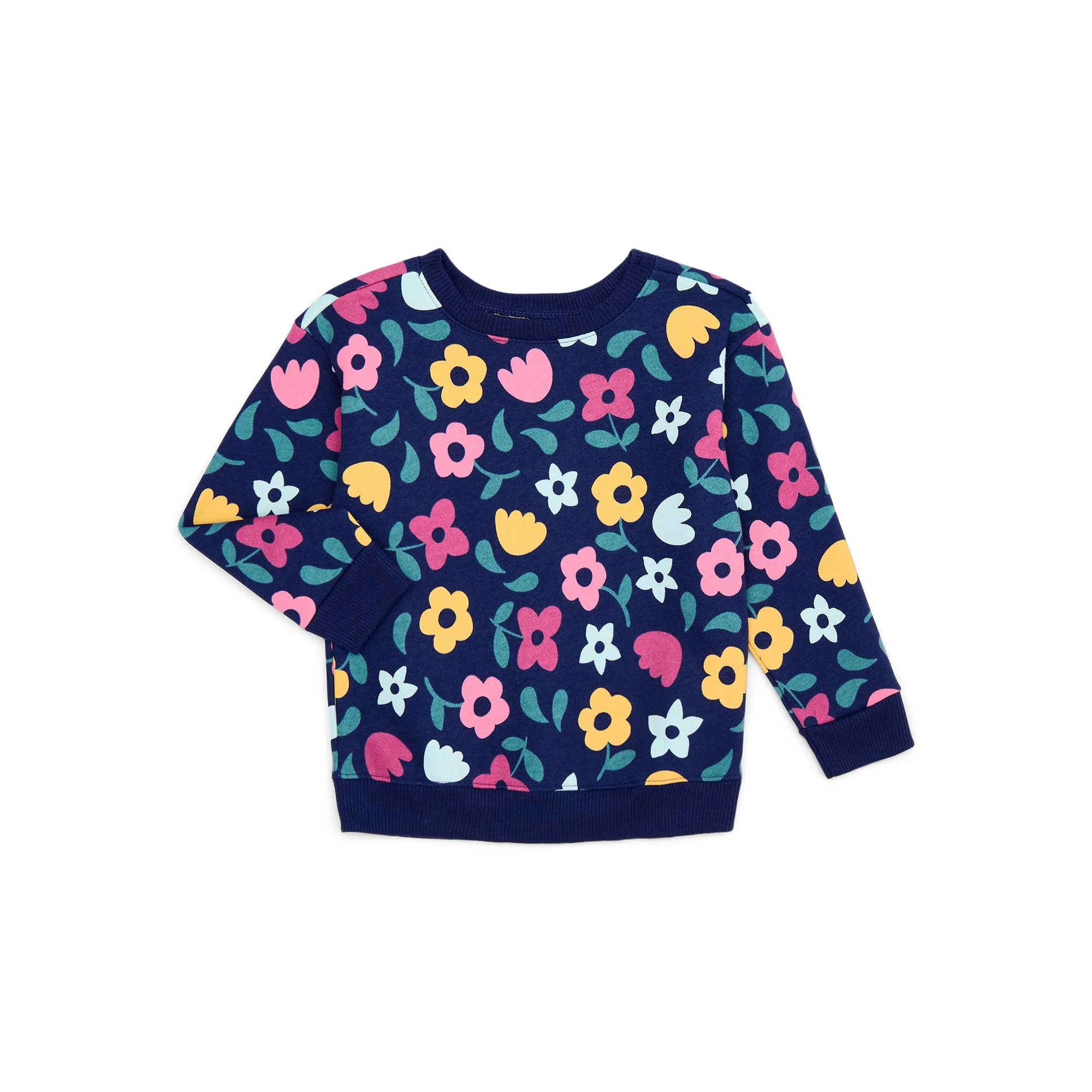 Garanimals Toddler Girl Printed Fleece Sweatshirt with Long Sleeves, Sizes 2T-5T | Walmart (US)