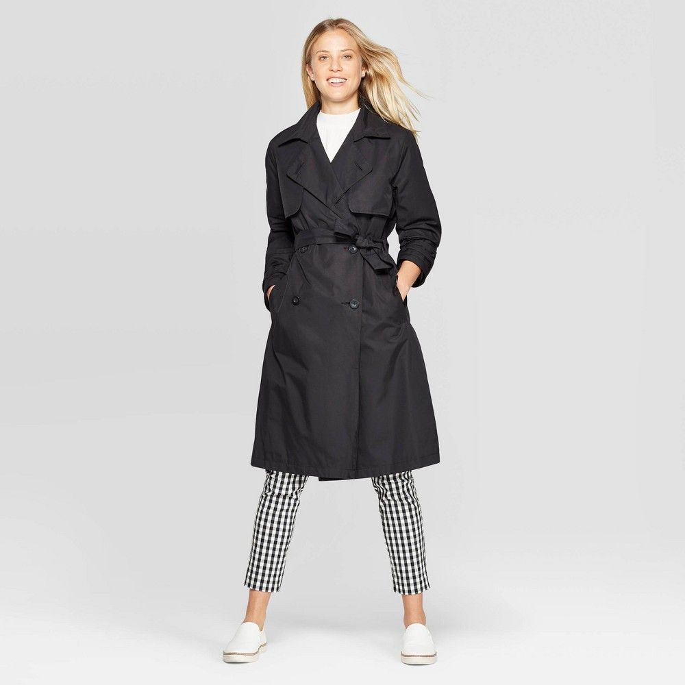Women's Trench Coat - A New Day Black XXL | Target