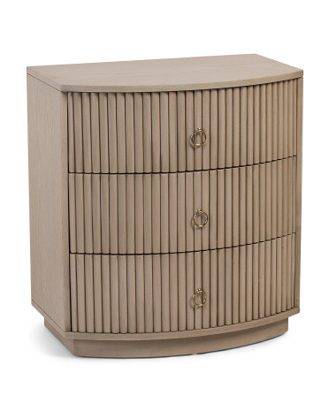 3 Drawer Fluted Nightstand | TJ Maxx
