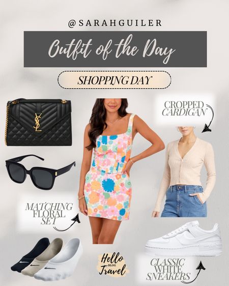 Summer outfit. Vacation outfit. Casual ootd. Air Force ones. Designer purse. Matching set. Matching two piece set. Cropped cardigan. Sunglasses. Amazon finds. Pink lily outfit. Skort. 

#LTKTravel #LTKSeasonal #LTKStyleTip