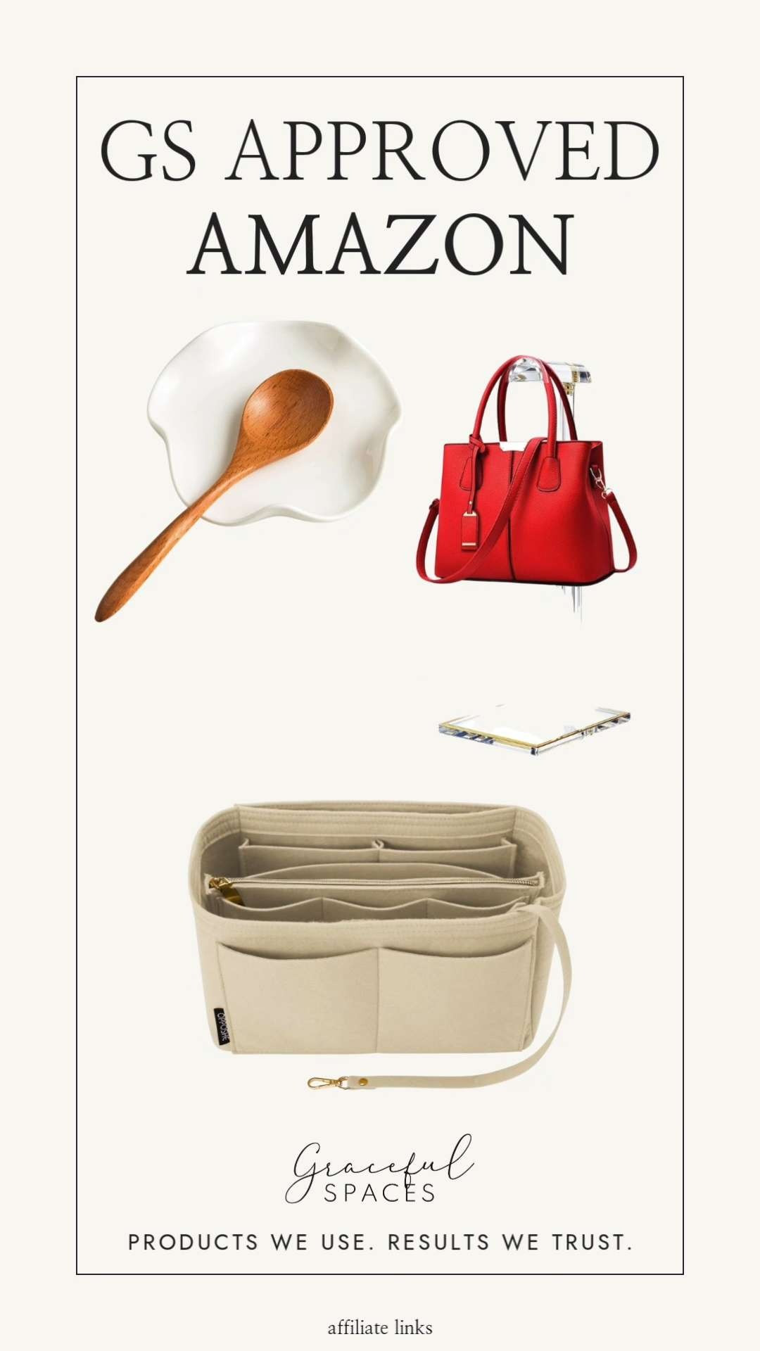 Fun finds we are currently loving from Amazon - this simple and gorgeous spoon rest, acrylic purse displays, and Christina and Rebecka's favorite purse insert that makes transferring bags a breeze! 

 #LTKHome