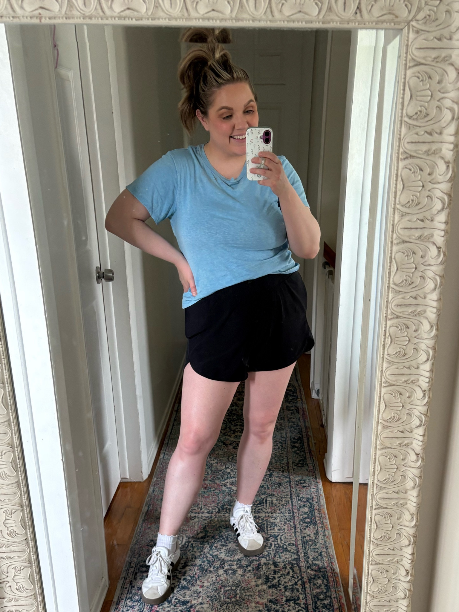 Grabbed a couple of these basic ts the other day. Light weight and breathable for warmer days. 

T-shirt - large 
Shorts - large 



#LTKmomlife #LTKootd #LTKMidsize