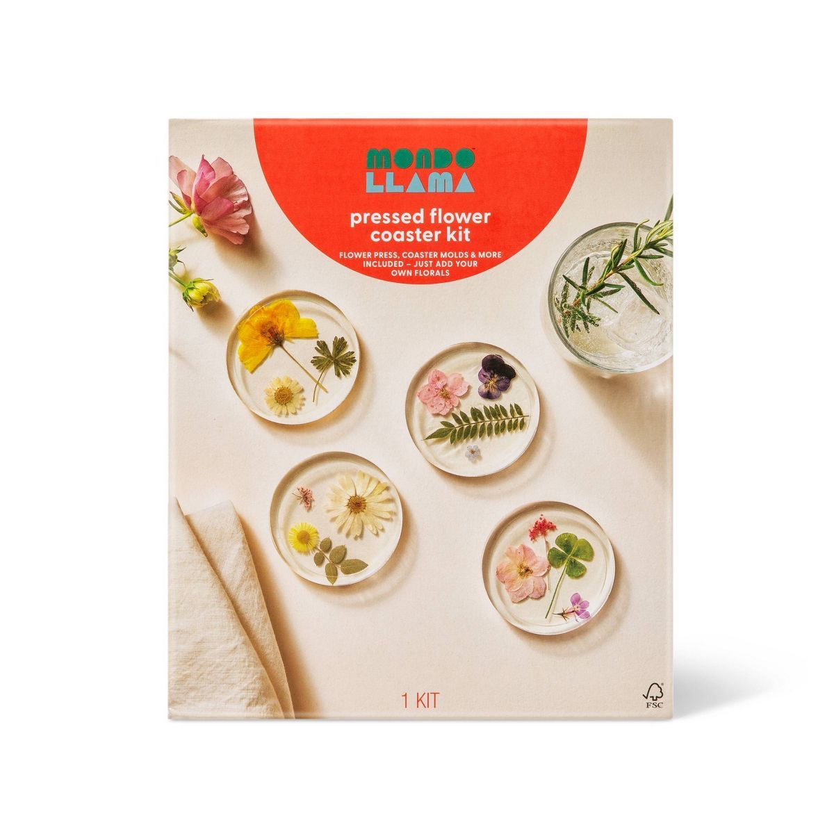 Pressed Flowers Resin Coaster DIY Art Kit - Mondo Llama™ | Target
