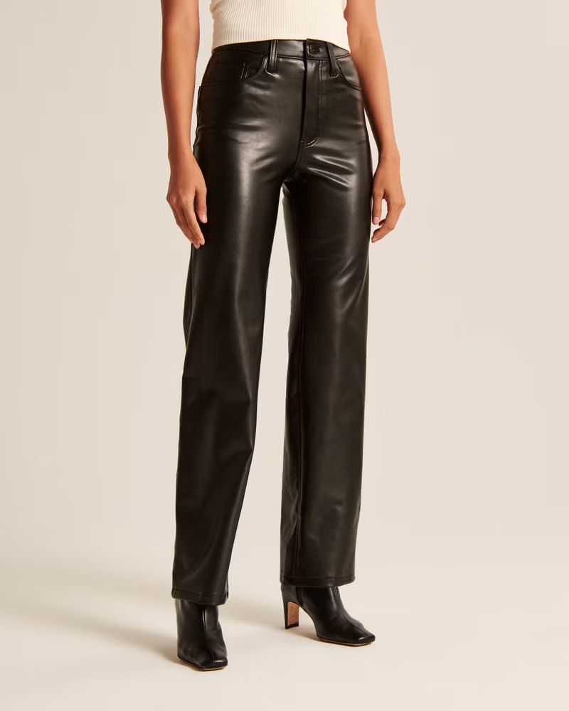 Women's Vegan Leather 90s Relaxed Pants | Women's Bottoms | Abercrombie.com | Abercrombie & Fitch (US)