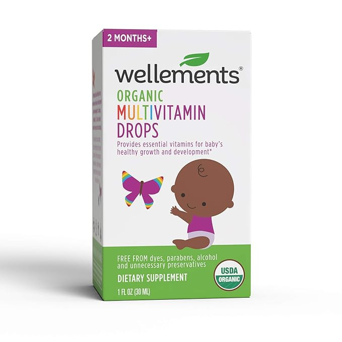 Wellements Organic Multivitamin Drops, 1 Fl Oz, Baby Liquid Vitamin Supplement for Infants and To... | Amazon (US)