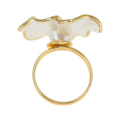 Unique Bargains Napkin Rings Faux Pearls Small Flower Metal Plastic Gold Tone 1 Pc | Target