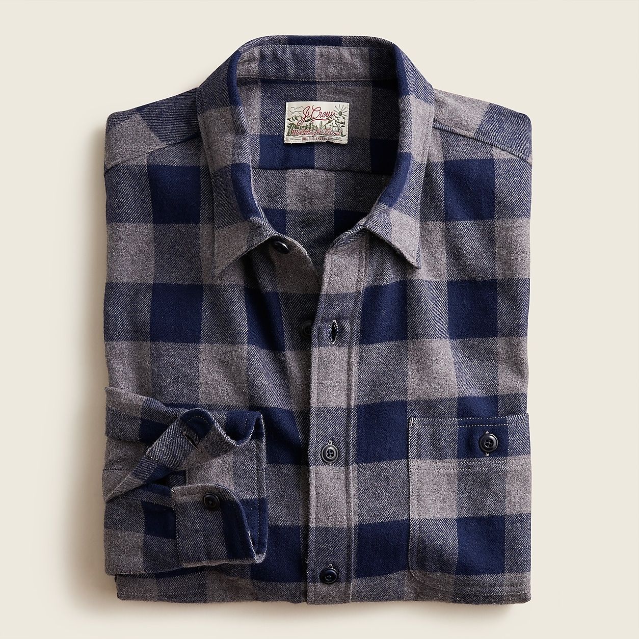 Slim midweight flannel shirt in buffalo check | J.Crew US