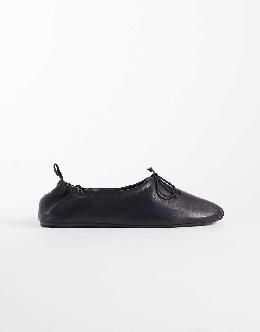 ARKET pure leather ballet flat in black | ASOS (Global)