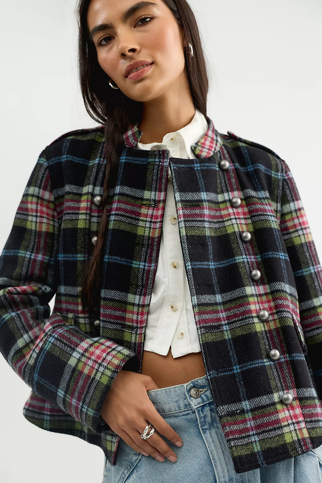 Lotty Soko Plaid Band Jacket | Free People (Global - UK&FR Excluded)
