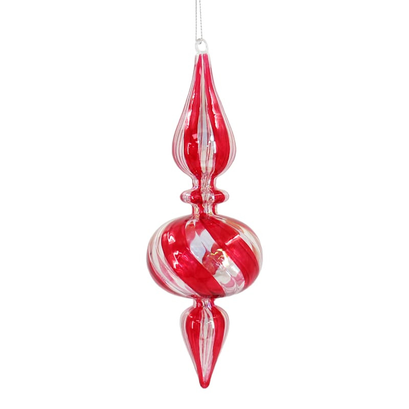 Clear & Red Glass Ornament, 8.6", sold by At Home | At Home