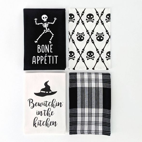 4ct Dish Towel Bone Appetit/Bewitchin' in the Kitchen - Bullseye's Playground™ | Target