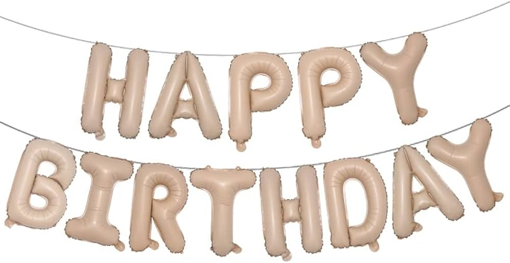 16 inch Happy Birthday Caramel Cream Chocolate Decoration Balloons baby shower Letter Foil Ballon... | Amazon (US)