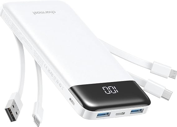 charmast Power Bank Portable Charger with Reinforced Built-in 4 Cables | Amazon (US)