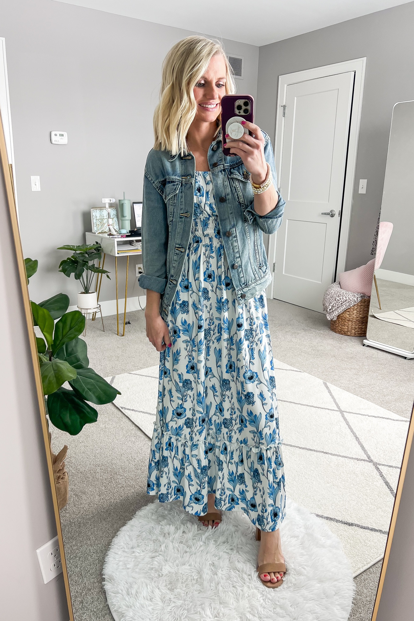 A denim jacket with a maxi dress. This is always a cute spring outfit! 
Denim jacket- xs code: KHPDS30 for 30% off, ends 2/20/24
Dress- small
Shoes- old, linked similar 

#LTKSeasonal #LTKsalealert #LTKstyletip