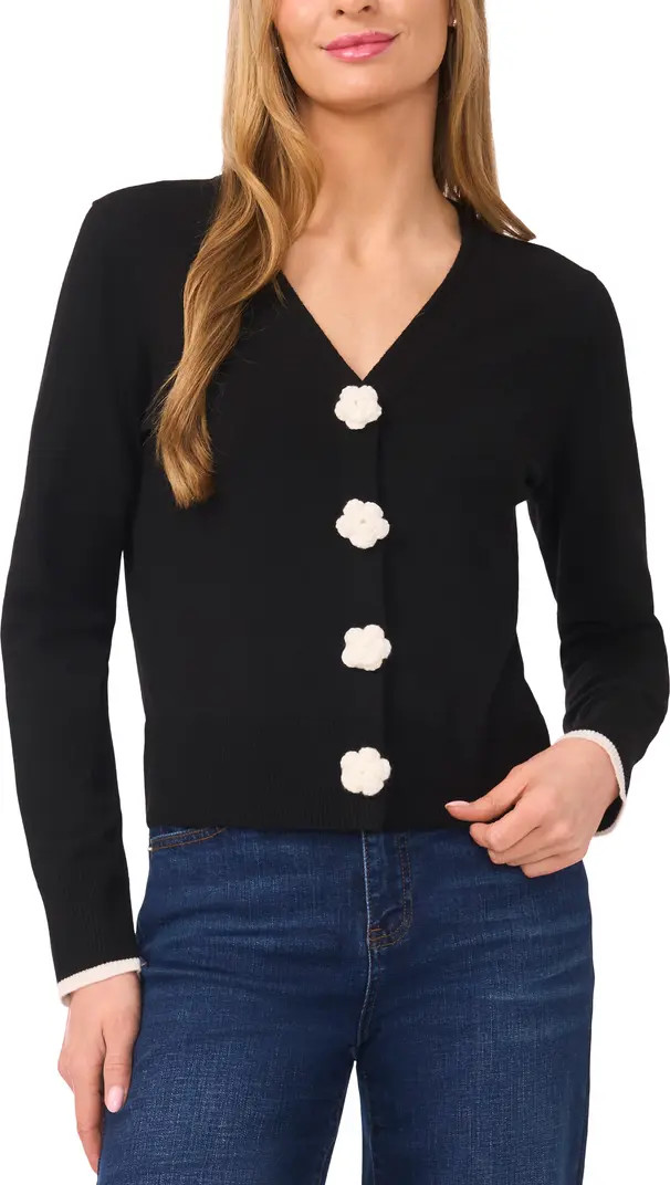 Crochet Flower Accent Cardigan | Nordstrom