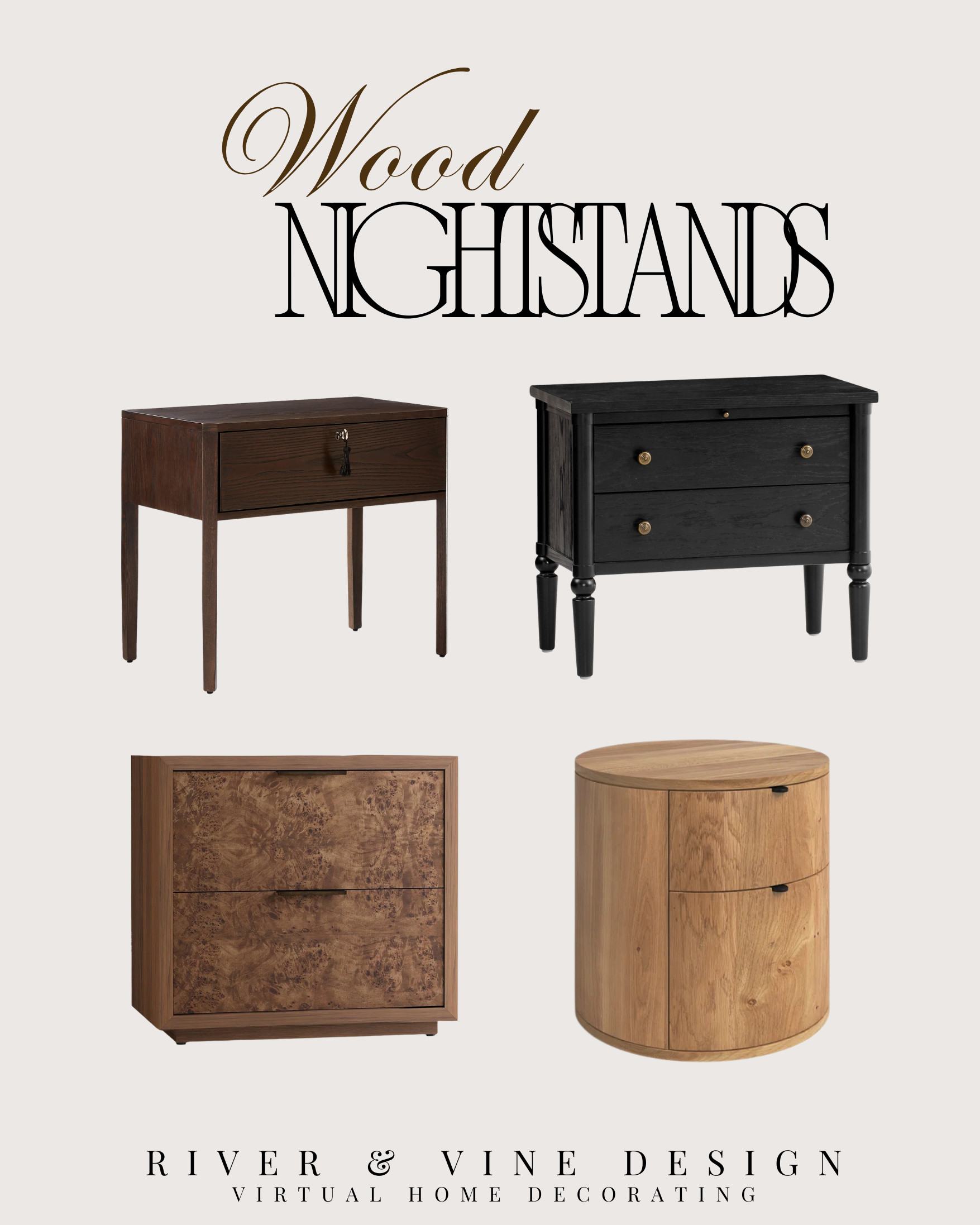 Nightstands that actually make your bedroom feel finished 🤍

The difference between a basic setup and a designer one? Pieces like these. Clean lines, rich wood tones, and just enough detail to feel intentional—not overdone.

Whether you want something classic, modern, or a little more statement-making, these are the kind of nightstands that instantly upgrade your space (and give you that “put together” look without redoing the whole room).

If your bedroom still feels a little off, start here—you’ll see the difference immediately.

Shop all my picks through the link ✨
I may receive a commission if you purchase through my link. 

 
