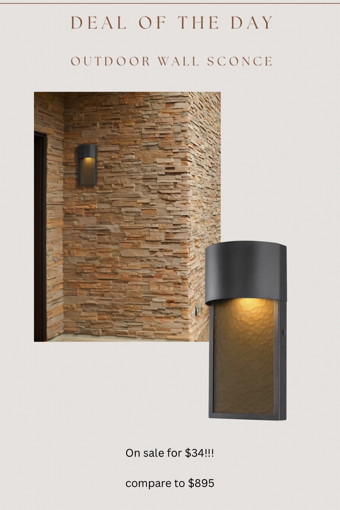 I just found this stunning modern outdoor wall sconce for only $34!!! Nearly identical to a high end style that’s $895 🤯🙌🏻 

Reviews are amazing too!!

#LTKFindsUnder50 #LTKSaleAlert #LTKHome