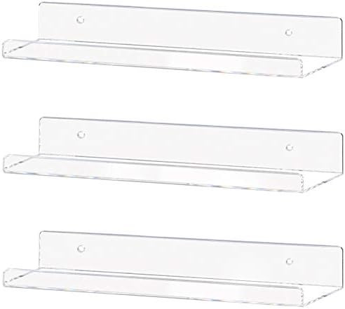 Weiai Clear Acrylic Shelf 15" Invisible Floating Wall Ledge Bookshelf, Kids Book Display Shelves ... | Amazon (US)