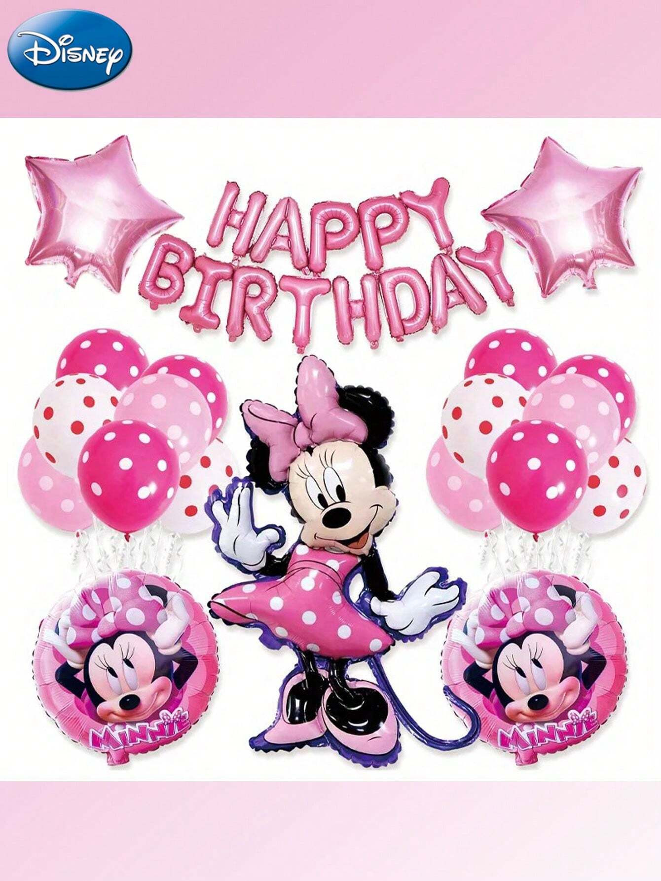 Disney 21pcs Pink Theme Balloon Set, Birthday Party Supplies Decoration, Suitable For Christmas, ... | SHEIN