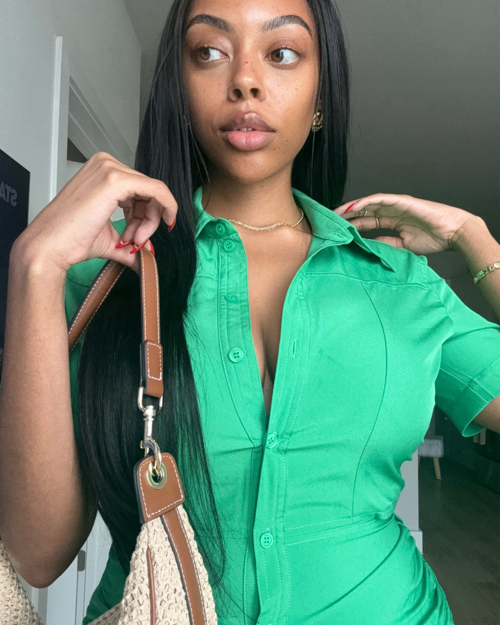 I love a good green collar dress! My dress is from FN and my bag is from Zara but I linked some similar!

#LTKxTarget #LTKstyletip #LTKfindsunder50